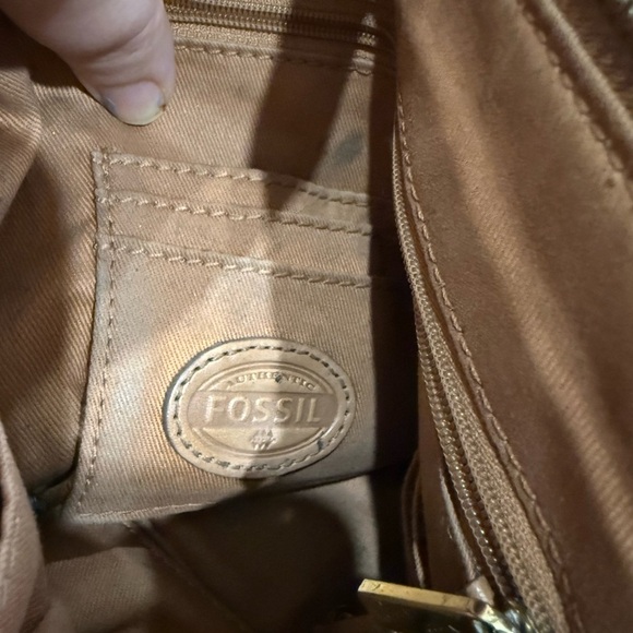 Fossil Leather Crossbody Bag Purse 1954 Camel Brown - Picture 7 of 9